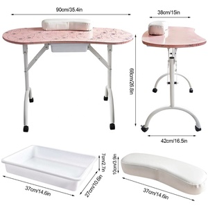 <span class=keywords><strong>Table</strong></span> de <span class=keywords><strong>manucure</strong></span> <span class=keywords><strong>pliante</strong></span>, rose, 1 pièce, avec sac, de massage des ongles, bon marché, équipement de salon professionnel, vente d'usine - Product Image 6