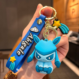 Liontin gantungan kunci Pikachu, boneka PVC kartun, Aksesori liontin gantungan kunci otomatis - Product Image 4