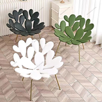 Fauteuil à dossier italien SPARKLE Chaise cactus vert Personnalité unique Commode créative à pétales de feuilles Chaise d'extérieur
