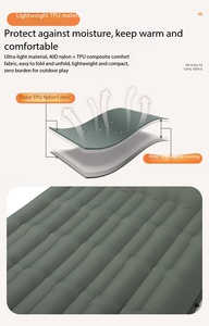 Matelas gonflable portable ultra-léger et pliable, imperméable, design moderne, pour 1 à 2 personnes, camping, randonnée, parc - Product Image 3