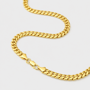 สร้อยคอแฟชั่นสไตล์ไมอามีคิวบันลิงค์ สแตนเลสชุบทอง 14k ขนาด 3 มม. 4 มม. 5 มม. 6 มม. 8 มม. พร้อมตัวล็อกแบบก้ามปู สำหรับทุกเพศ เหมาะสำหรับงานปาร์ตี้ ขายส่ง - Product Image 6
