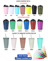 TY OEM Tasse de voyage isotherme portable en acier inoxydable de 12 oz, écologique, avec paille, personnalisable avec logo, pour voiture, cadeau, 6-12 heures