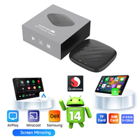 Boîtier AI Carlinkit sans fil OEM ODM 8G 128Go Android 14 6-en-1 Adaptateur CarPlay Android Auto pour YouTube