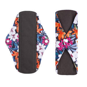 Pembalut Wanita Ukuran Sedang Dapat Digunakan Kembali untuk Perempuan Grosir Kustom Arang Bambu Kain Cuci Ulang Bantalan Menstruasi - Product Image 6