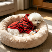 Sweat à capuche tendance pour chien à imprimé zèbre, doublé polaire, fermeture éclair, tricoté, chaud pour l'hiver, vêtements pour animaux de compagnie