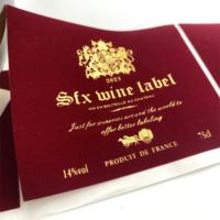Étiquette en velours gaufré texturé personnalisée, rouleau d'autocollants pour bouteille, étiquette de vin