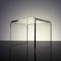Table d'angle simple et transparente, décoration intérieure, bureau à thé, en verre acrylique, bout de canapé