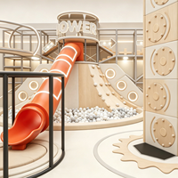 Aoleao Aire de jeux intérieure nordique personnalisée avec toboggan en spirale, piscine à balles pour enfants, jeux souples, grande capacité, usage commercial, CE TUV