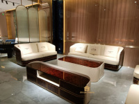 Meubles européens haut de gamme, canapé sectionnel de luxe, cadre en bois massif, design élégant, canapé vintage pour salon