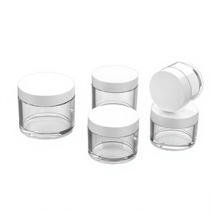 Transparent Thick Walled PET <b>Plastic</b> Cream Jar Wide Mouth Round Cosmetic <b>Container</b> With Lid for Skin Care/ - Product Image 1
