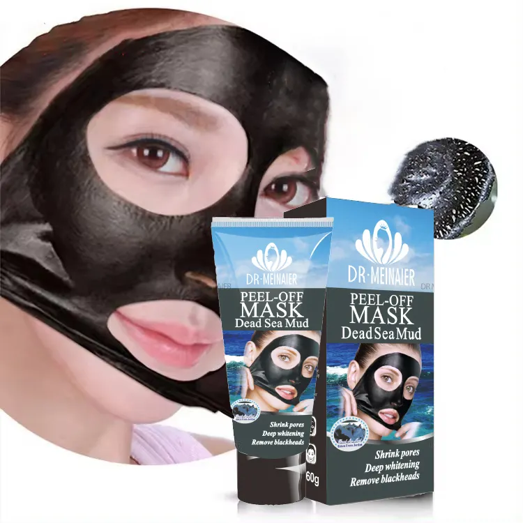 120g 60g Poros de Limpeza De Colágeno Carvão Máscara Facial Do Mar Morto Cravo Facial Nariz Peel Off Máscara Preta