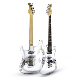 Guitarra Eléctrica con Cuerpo <span class=keywords><strong>de</strong></span> Acrílico Transparente, Pastillas HSS, 6 Cuerdas, Guitarra <span class=keywords><strong>de</strong></span> Práctica para Principiantes, <span class=keywords><strong>Venta</strong></span> al Por Mayor - Product Image 4