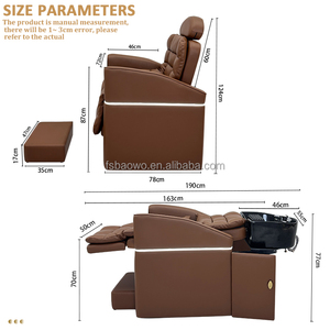 Mesa de Masaje Plegable de Cuero Genuino Moderna <span class=keywords><strong>y</strong></span> Avanzada con Circulación de Agua - Equipo de Spa para Salón, Diseño sin Plomería, Terapia Capilar - Product Image 5