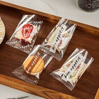 Sacs d'emballage pour biscuits et gâteaux, transparents, thermoscellables, imprimés sur mesure, biodégradables, en plastique, pour pâtisserie