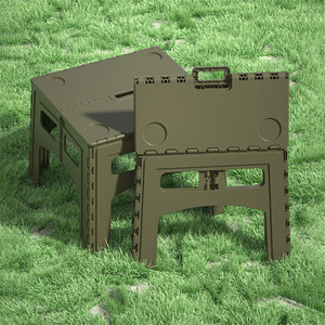 Pequeña mesa plegable de plástico portátil para acampar al aire libre - Product Image 3