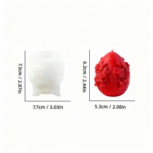 Flower Relief Scented <b>Candle</b> <b>Mold</b> Silicone <b>Mold</b> For DIY <b>Candle</b> Making Kits Valentine'S Day Home Decor Craft <b>Mold</b> - Product Image 5