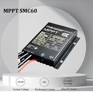MPPT grosir lampu jalan tenaga surya 10A pengendali pengisi daya 12V/24V pengendali pengisi daya matahari Bluetooth otomatis dengan Sensor IR