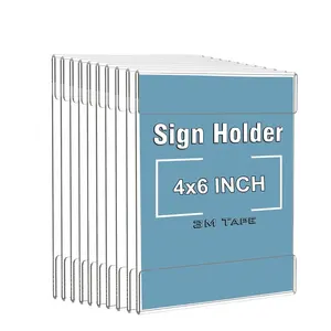 4x6 inch document certificate file pictures display frame clear acrylic wall mounted sign holder with adhesive tape