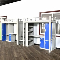 Lit superposé double en acier pour dortoir, lit superposé entièrement métallique, lit mezzanine en acier pour adultes, pour la maison et l'école