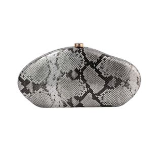 Women Snake Acrylic Evening Bag Irregular <b>Shell</b> Clutch Purse with Detachable Metal Chain Handbags for Party Bridal - Product Image 6