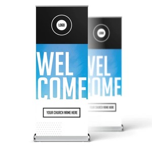 Support de bannière enroulable compact à montage rapide avec bord anti-ondulation pour salons professionnels - Product Image 1