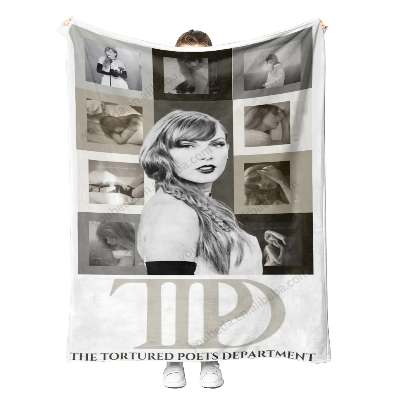 Yeni gelenler toptan özel yeni albüm kapağı ttpd çevre dostu dokuma Polyester mikrofiber Taylor Swift battaniye atar