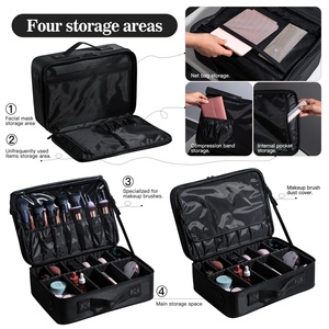 Công Suất Lớn Du Lịch Trang Điểm Train Trường Hợp Xách Tay Trang Điểm Bàn Chải Túi Tổ Chức Lưu Trữ Không Thấm Nước Trang Điểm Nghệ Sĩ Lưu Trữ Hộp - Product Image 2