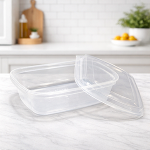 กล่องเก็บอาหารพลาสติก PP รูปทรงสี่เหลี่ยมผืนผ้า ฝาปิดแน่นหนา ใช้ซ้ำได้ กล่องใสสำหรับเตรียมอาหารและเก็บรักษาอาหารสด - Product Image 1