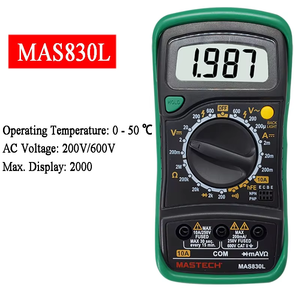 Multimètre numérique portable MASTECH MAS830L avec écran LCD, testeur de courant continu, rétroéclairage, maintien des données, test de continuité, test de diode <span class=keywords><strong>HFE</strong></span> - Product Image 6