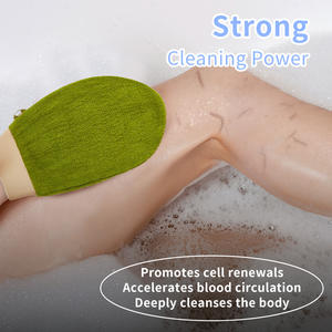 All'ingrosso Logo personalizzato 100% viscosa ecologici guanti da bagno marocchino esfoliante forma ovale di forma di canapa luffah per l'applicazione del corpo - Product Image 3