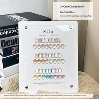 Palette d'échantillons de couleurs pour nail art de style japonais, présentoir en acrylique double couche haute transparence, rectangulaire, 12-24 couleurs pour ongles