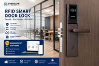   Cerradura de Puerta de Hotel RFID de Acero Inoxidable 304 Certificado, de Alta Resistencia |   300,000 ciclos probados |   Software Gratuito de Gestión Hotelera