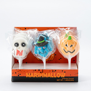 Sucettes en forme de citrouille <span class=keywords><strong>verte</strong></span>, de grande taille, halal, véganes, en forme de sorcière bleue, de fantôme, de monstre, de bonbons en mousse, de barbe à papa, de friandises pour Halloween - Product Image 2