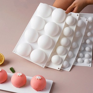 Silicone Sphere Mold 8 15 35 Cavity Cake Mousse Ice Chocolate Mold Commercial Use Dishwasher Safe White - Product Image 1