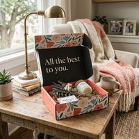 Boîte d'expédition florale personnalisée imprimée, carton ondulé pour colis, emballage cadeau pour bougies et fleurs séchées