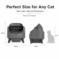 Litière automatique pour chat Songya Cleaning Self Open Top avec commande par application, tiroir à déchets de 7,5 L