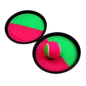 Wholesale paddle ball catch sticky ball toy wooden outdoor skittles throwing games toss and catch ball