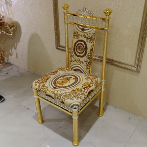<span class=keywords><strong>Sedia</strong></span> da Pranzo in Stile <span class=keywords><strong>Barocco</strong></span> Italiano OE-FASHION, in Lega di Ottone Placcata Oro K e <span class=keywords><strong>Argento</strong></span>, con Tessuto Beige per Soggiorno Europeo - Product Image 2