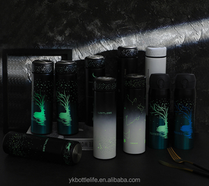 Botella termo de vacío de doble pared, vaso fluorescente de 500ml con brillo en la oscuridad, luminoso, de acero inoxidable - Product Image 4