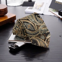 Direkt vom Hersteller: Hochwertige Maßgefertigte 7-fach Gefaltete Jacquard-Seidenkrawatten mit Klassischem Paisley-Muster, Umweltfreundlich, für Herren, Hochwertige Herren-Accessoires