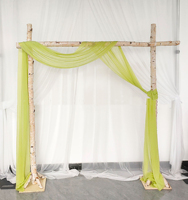 En gros Rideaux d'arche rectangulaires en mousseline d'extérieur pour décoration de toile de fond de mariage, festival, fête et voile de support