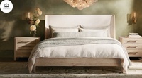Cadre de lit queen style pin meubles de maison minimalisme antique cadre de lit durable en MDF lit king base queen en bois de frêne