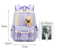 Sac à dos pour enfants avec pendentif ours en peluche mignon, sacs d'écolier personnalisés de haute qualité et imperméables