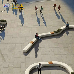 Nuevos Materiales de Construcción de Piedra, Banco GRC XMS006, Asientos de Concreto de Alto Rendimiento para Paisajismo Municipal - Product Image 1