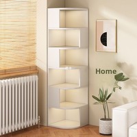 Armoire d'angle triangulaire en bois, multi-niveaux, amovible, pour chambre à coucher, salon, design moderne minimaliste