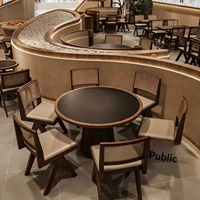 Chaise de salle à manger multifonctionnelle classique chinoise en bois massif, dossier simple, pour salon de thé et restaurant occidental - Ensemble table et chaises
