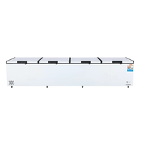 Réfrigérateur commercial à congélateur supérieur, 4 portes, refroidissement par air, mécanique, grande capacité, refroidisseur de boissons