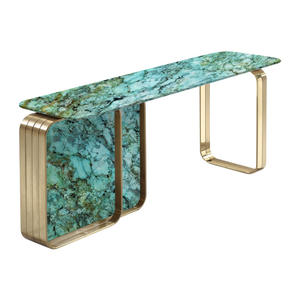 Louvre estilo moderno de lujo piedra Natural <span class=keywords><strong>Amazon</strong></span> verde Pandora gabinete entrada <span class=keywords><strong>consola</strong></span> diseño de <span class=keywords><strong>mesa</strong></span> para sala de estar - Product Image 1