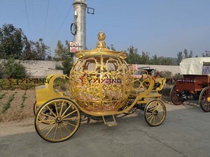 Carrozza di Cenerentola Bianca in Metallo per Matrimoni, Design Natalizio a Forma di Zucca, Prodotta dal Produttore di Carrozze a Zucca - Product Image 5