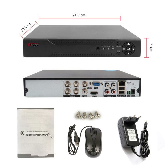 Anspo DVR 4CH 5 in 1CCTV Camera  2MP 5MP AHD Video Recorder XMEYE  Mobile and PC Remote Support CVI TVI IP AHD 1080n 1080p Xvr